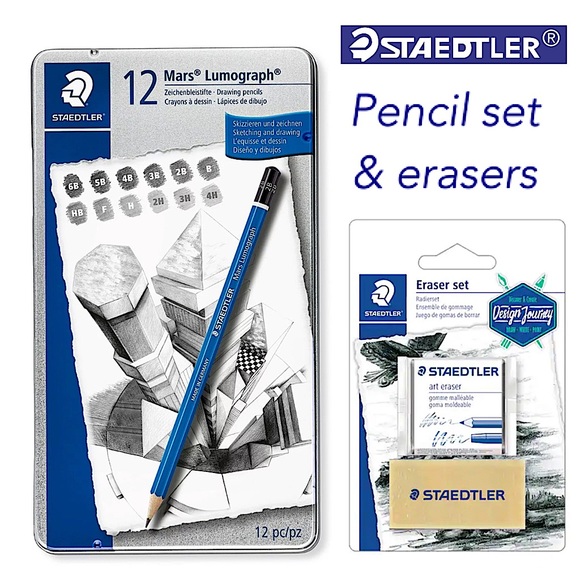 New lot Staedtler coloured pencils, eraser, and Drawing pencils art sketching - Picture 3 of 15